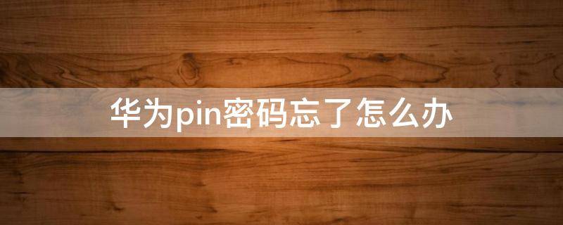 华为pin密码忘了怎么办 华为手机pin密码忘了怎么办