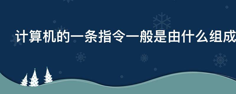 计算机的一条指令一般是由什么组成 计算机的一条指令一般是由什么组成的