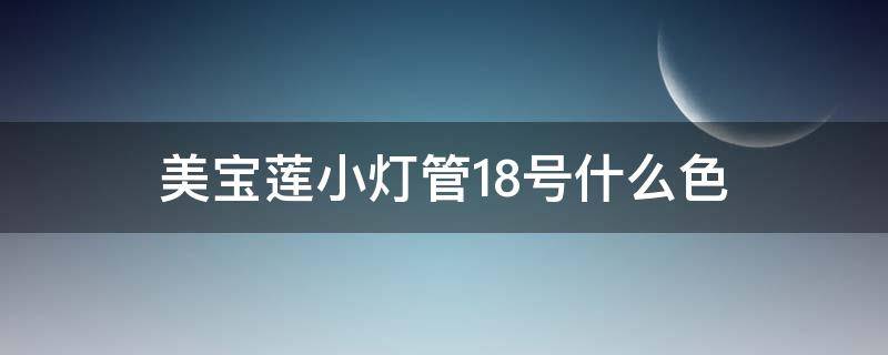 美宝莲小灯管18号什么色（美宝莲小灯管16号）