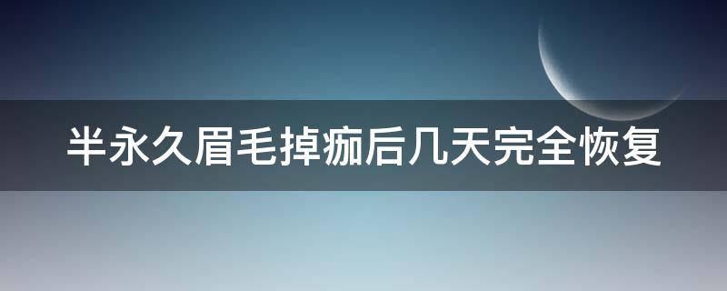 半永久眉毛掉痂后几天完全恢复 半永久眉毛掉痂后几天完全恢复自然