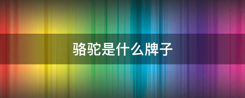 骆驼是什么牌子（一只骆驼是什么牌子）