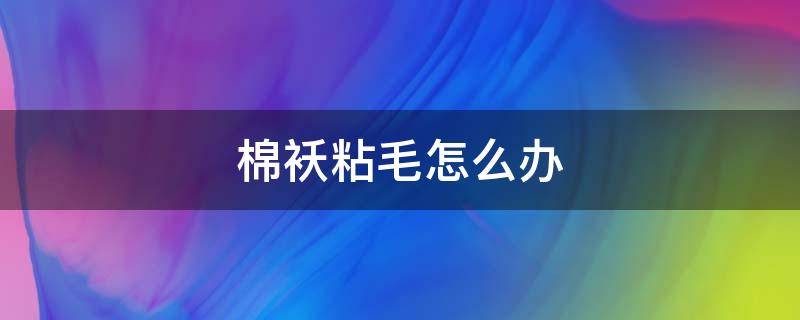 棉袄粘毛怎么办（棉袄沾毛怎么处理）