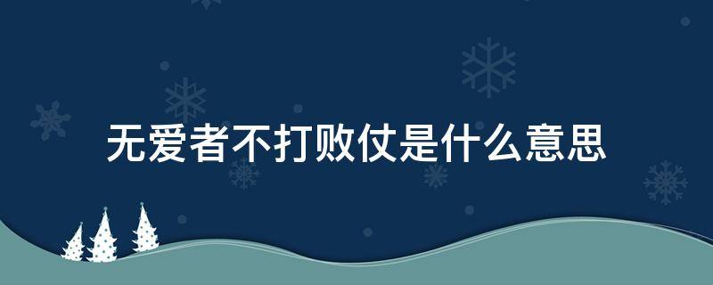 无爱者不打败仗是什么意思 无爱者不打败仗是什么意思呀